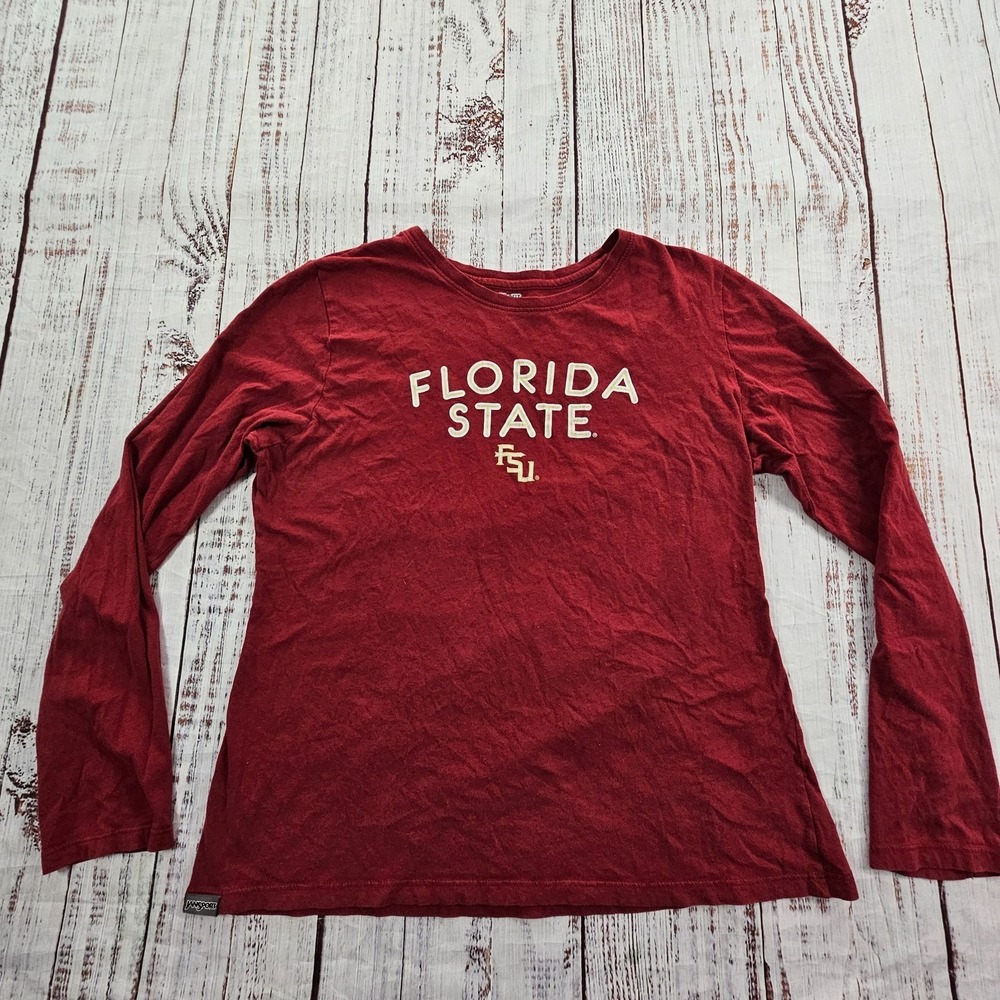 Florida State University JanSport Red Long Sleeve‎ Relaxed Fit T-Shirt Women's L